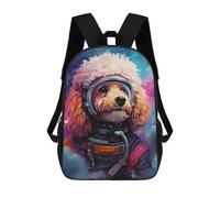 sinyumoney 17inch School Student Backpack Space Poodle Adventure -7 Children's Backpacks Children's School Backpack 3D Printed Travel Rucksacks Boy School Bag