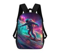sinyumoney 17inch School Student Backpack Space Surfing Adventure -3 Children's Backpacks Children's School Backpack 3D Printed Travel Rucksacks Boy School Bag