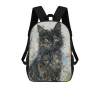 sinyumoney 17inch School Student Backpack StarryEyed Kitten Children's Backpacks Children's School Backpack 3D Printed Travel Rucksacks Boy School Bag