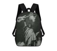 sinyumoney 17inch School Student Backpack Statue of Liberty Guitar Children's Backpacks Children's School Backpack 3D Printed Travel Rucksacks Boy School Bag