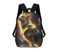sinyumoney 17inch School Student Backpack Steampunk Corgi Dog Children's Backpacks Children's School Backpack 3D Printed Travel Rucksacks Boy School Bag