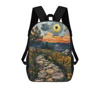 sinyumoney 17inch School Student Backpack Stone Path Sunset Children's Backpacks Children's School Backpack 3D Printed Travel Rucksacks Boy School Bag