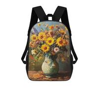 sinyumoney 17inch School Student Backpack Sunflower Bouquet in Blue Vase-2 Children's Backpacks Children's School Backpack 3D Printed Travel Rucksacks Boy School Bag