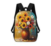 sinyumoney 17inch School Student Backpack Sunflower Bouquet Painting-1 Children's Backpacks Children's School Backpack 3D Printed Travel Rucksacks Boy School Bag