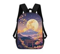 sinyumoney 17inch School Student Backpack Sunrise Moonlight Japan Children's Backpacks Children's School Backpack 3D Printed Travel Rucksacks Boy School Bag