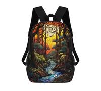 sinyumoney 17inch School Student Backpack The River at Dusk Children's Backpacks Children's School Backpack 3D Printed Travel Rucksacks Boy School Bag