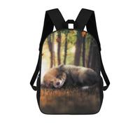 sinyumoney 17inch School Student Backpack The Sleeping Fox Cub Children's Backpacks Children's School Backpack 3D Printed Travel Rucksacks Boy School Bag