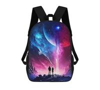 sinyumoney 17inch School Student Backpack The Stream Of Planets Children's Backpacks Children's School Backpack 3D Printed Travel Rucksacks Boy School Bag