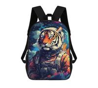sinyumoney 17inch School Student Backpack Tiger Astronaut in Space-1 Children's Backpacks Children's School Backpack 3D Printed Travel Rucksacks Boy School Bag