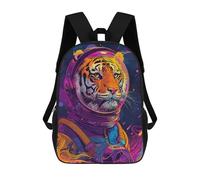 sinyumoney 17inch School Student Backpack Tiger Astronaut Space Children's Backpacks Children's School Backpack 3D Printed Travel Rucksacks Boy School Bag
