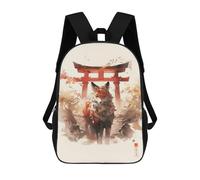 sinyumoney 17inch School Student Backpack Torii Gate Fox Children's Backpacks Children's School Backpack 3D Printed Travel Rucksacks Boy School Bag