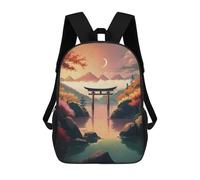 sinyumoney 17inch School Student Backpack Torii Gate in The Lake Children's Backpacks Children's School Backpack 3D Printed Travel Rucksacks Boy School Bag