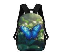 sinyumoney 17inch School Student Backpack Tropical Rainforest Blue Morpho Butterfly Children's Backpacks Children's School Backpack 3D Printed Travel Rucksacks Boy School Bag