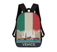 sinyumoney 17inch School Student Backpack Venice Vintage Children's Backpacks Children's School Backpack 3D Printed Travel Rucksacks Boy School Bag