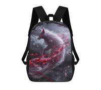 sinyumoney 17inch School Student Backpack White Kitsune Fox Children's Backpacks Children's School Backpack 3D Printed Travel Rucksacks Boy School Bag
