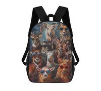 sinyumoney 17inch School Student Backpack Wild Cool Animals Painting Children's Backpacks Children's School Backpack 3D Printed Travel Rucksacks Boy School Bag