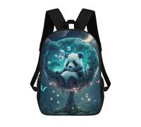 sinyumoney 17inch Snoozing Panda Kids School Backpack 3D Printed Fashion School Bag Casual School Bag for Boys Elementary And Middle School Students