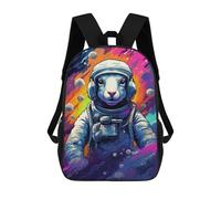 sinyumoney 17inch Space Panda Adventure-1 Kids School Backpack 3D Printed Fashion School Bag Casual School Bag for Boys Elementary And Middle School Students
