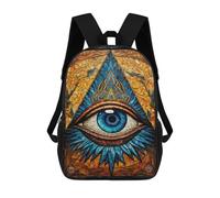 sinyumoney 17inch Stained Glass Eye Artwork-1 Kids School Backpack 3D Printed Fashion School Bag Casual School Bag for Boys Elementary And Middle School Students