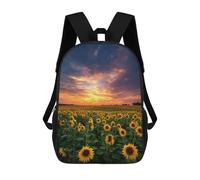 sinyumoney 17inch Sunflower Field Sunset-2 Kids School Backpack 3D Printed Fashion School Bag Casual School Bag for Boys Elementary And Middle School Students
