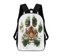 sinyumoney 17inch Tiger Paw Print Kids School Backpack 3D Printed Fashion School Bag Casual School Bag for Boys Elementary And Middle School Students