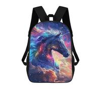 sinyumoney 17inch Unicorn Fantasy Galaxy Art Print Kids School Backpack 3D Printed Fashion School Bag Casual School Bag for Boys Elementary And Middle School Students
