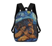 sinyumoney 17inch Welsh Terrier Puppy Starry Night Kids School Backpack 3D Printed Fashion School Bag Casual School Bag for Boys Elementary And Middle School Students