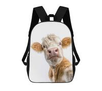 sinyumoney 17inchBackpack A Cow Taking A Selfie School Backpack 3D Printed School Bags Boys Girls Laptop Backpack for Kids/Students/Adults