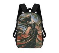 sinyumoney 17inchBackpack Abstract Figure in Swirling Fabric School Backpack 3D Printed School Bags Boys Girls Laptop Backpack for Kids/Students/Adults