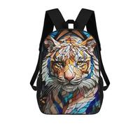 sinyumoney 17inchBackpack Abstract Tiger Face School Backpack 3D Printed School Bags Boys Girls Laptop Backpack for Kids/Students/Adults