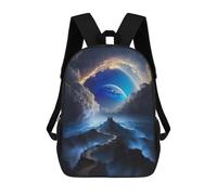 sinyumoney 17inchBackpack Alien Landscape with Great Wall School Backpack 3D Printed School Bags Boys Girls Laptop Backpack for Kids/Students/Adults