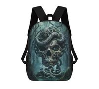 sinyumoney 17inchBackpack Ancient Skull Snake Symbol School Backpack 3D Printed School Bags Boys Girls Laptop Backpack for Kids/Students/Adults