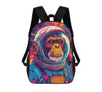 sinyumoney 17inchBackpack Astronaut Space Chimp School Backpack 3D Printed School Bags Boys Girls Laptop Backpack for Kids/Students/Adults