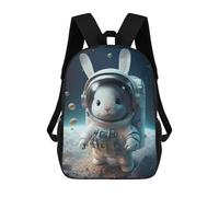 sinyumoney 17inchBackpack Astronaut Space Rabbit School Backpack 3D Printed School Bags Boys Girls Laptop Backpack for Kids/Students/Adults