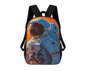 sinyumoney 17inchBackpack Astronauts Artistic School Backpack 3D Printed School Bags Boys Girls Laptop Backpack for Kids/Students/Adults