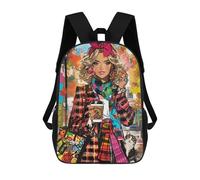 sinyumoney 17inchBackpack Autumn Fashionista with Coffee School Backpack 3D Printed School Bags Boys Girls Laptop Backpack for Kids/Students/Adults