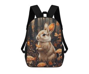sinyumoney 17inchBackpack Autumnal Rabbit with Mushrooms School Backpack 3D Printed School Bags Boys Girls Laptop Backpack for Kids/Students/Adults