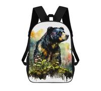 sinyumoney 17inchBackpack Bear School Backpack 3D Printed School Bags Boys Girls Laptop Backpack for Kids/Students/Adults
