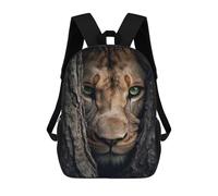 sinyumoney 17inchBackpack Beautiful Lioness Hiding School Backpack 3D Printed School Bags Boys Girls Laptop Backpack for Kids/Students/Adults