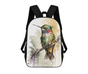 sinyumoney 17inchBackpack Bird Hummingbird School Backpack 3D Printed School Bags Boys Girls Laptop Backpack for Kids/Students/Adults