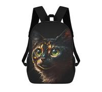 sinyumoney 17inchBackpack Black Cat School Backpack 3D Printed School Bags Boys Girls Laptop Backpack for Kids/Students/Adults