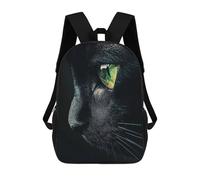 sinyumoney 17inchBackpack Black Cat With Green Eyes School Backpack 3D Printed School Bags Boys Girls Laptop Backpack for Kids/Students/Adults