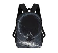 sinyumoney 17inchBackpack Black Hole Ballerina School Backpack 3D Printed School Bags Boys Girls Laptop Backpack for Kids/Students/Adults
