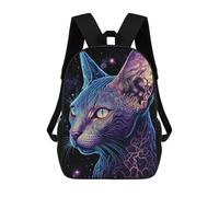 sinyumoney 17inchBackpack Black Light Cat 35 School Backpack 3D Printed School Bags Boys Girls Laptop Backpack for Kids/Students/Adults