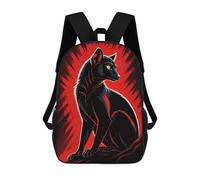 sinyumoney 17inchBackpack Black Wolf with Red Background School Backpack 3D Printed School Bags Boys Girls Laptop Backpack for Kids/Students/Adults