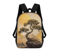 sinyumoney 17inchBackpack Bonsai Tree Golden Moon School Backpack 3D Printed School Bags Boys Girls Laptop Backpack for Kids/Students/Adults