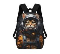 sinyumoney 17inchBackpack Cat Pilot in Uniform School Backpack 3D Printed School Bags Boys Girls Laptop Backpack for Kids/Students/Adults