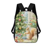 sinyumoney 17inchBackpack Christmas Squirrel with Presents School Backpack 3D Printed School Bags Boys Girls Laptop Backpack for Kids/Students/Adults