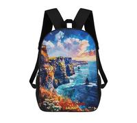 sinyumoney 17inchBackpack Cliffs of Moher Art School Backpack 3D Printed School Bags Boys Girls Laptop Backpack for Kids/Students/Adults