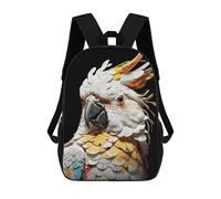 sinyumoney 17inchBackpack Cockatoo Bird Animals School Backpack 3D Printed School Bags Boys Girls Laptop Backpack for Kids/Students/Adults